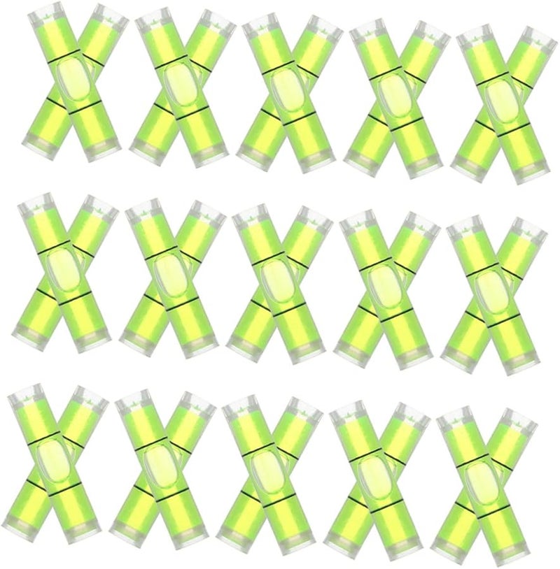 50 قطعة من مستويات الفقاعة الأسطوانية الصغيرة 8x23 مم، أداة قياس دقيقة لتعليق إطارات الصور - Image 1